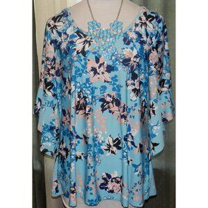 Avenue size 18 / 20 stretch blend pull over floral top slinky fit plus size